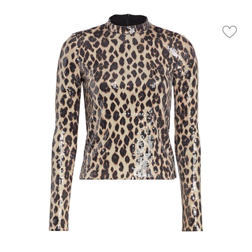 A.L.C. Marshall Sequin Leopard Animal Print‎ Top
